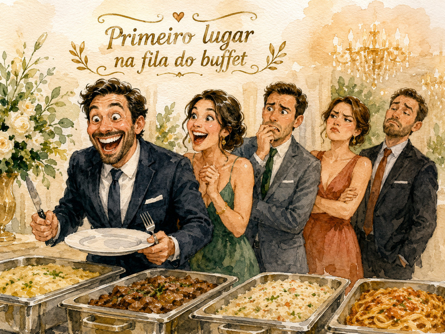 Primeiro lugar na fila do buffet